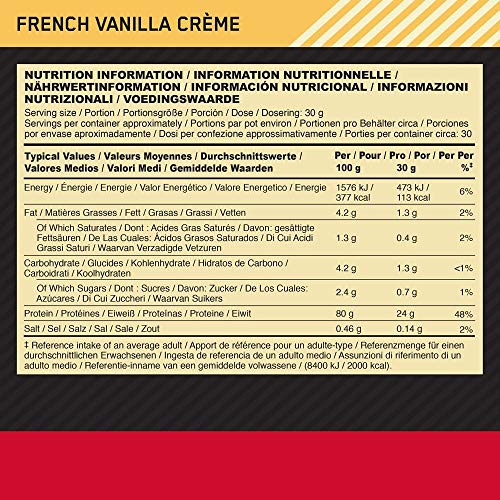 Whey-Protein (Vanille) Optimum Nutrition ON Gold Standard, 900g