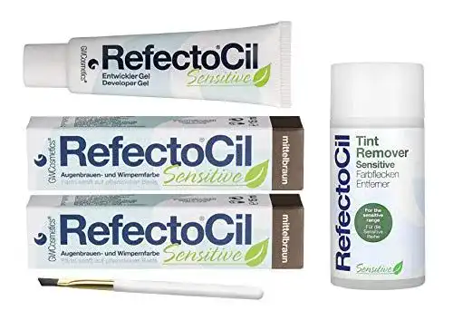Wimpernfarbe Refectocil Sensitive SET 2x mittelbraun