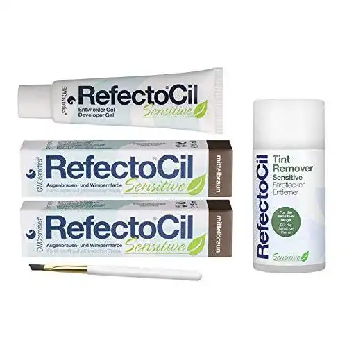 Wimpernfarbe Refectocil Sensitive SET 2x mittelbraun