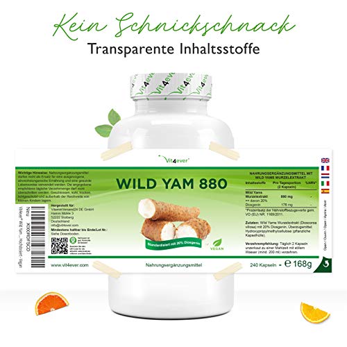 Yamswurzel-Kapseln Vit4ever Wild Yam Wurzel Extrakt, 240 Kaps.