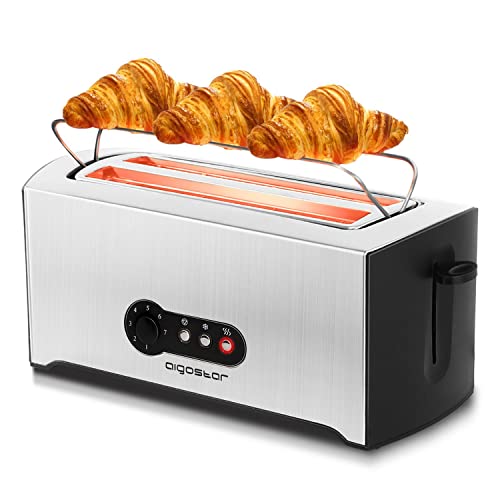 Die beste 4 scheiben toaster aigostar toaster 1600 w edelstahl schwarz Bestsleller kaufen