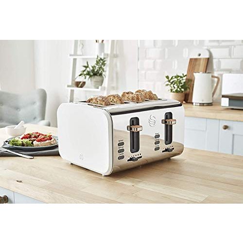 4-Scheiben-Toaster Swan Nordic Breitschlitz-Toaster, 3 Funktionen
