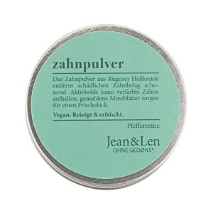 Aktivkohle für die Zähne Jean & Len Zahnpulver, Pfefferminz