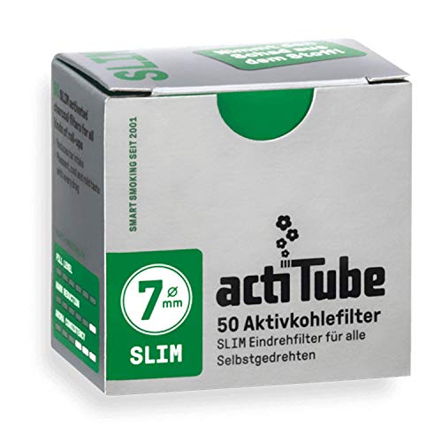 Aktivkohlefilter actiTube Slim-7mm 10 x 50er Schachtel Filter Plus