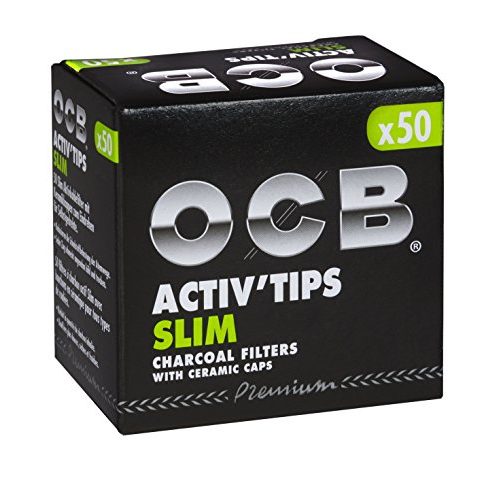 Aktivkohlefilter OCB ActivTips Slim 7 mm, Keramikkappen, 5 x 50