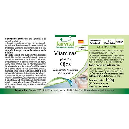 Augenvitamine fairvital, speziell für die Augen entwickelt, 60 Tabl.