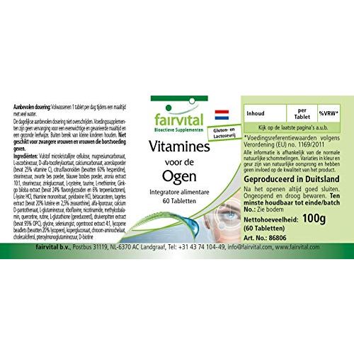 Augenvitamine fairvital, speziell für die Augen entwickelt, 60 Tabl.