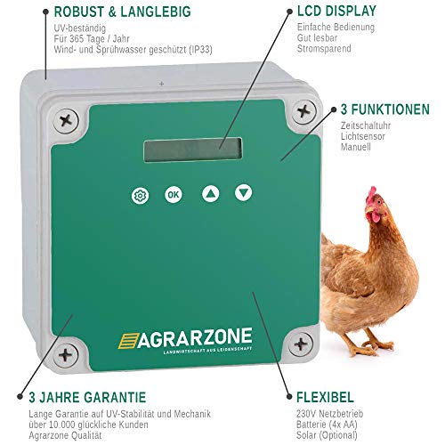 Automatische Hühnerklappe Agrarzone, mit Schieber 30 x 40 cm
