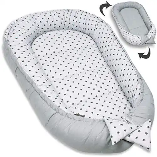 Babynest PaLulli, Kuschelnest 2-seitig, Kokon, 100% Baumwolle