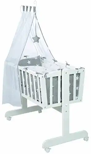 Babywiege roba Komplettwiegenset, ‘Little Stars’, 40x90cm, Holz