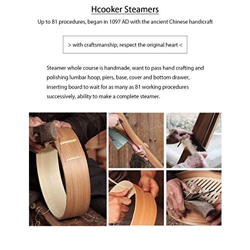 Bambusdämpfer Hcooker Vertiefen 3-Tlg, Edelstahl-Banderolieren