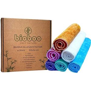 Bambustücher bioboo Bambus Allzwecktücher, 6 Stück, 30x26cm