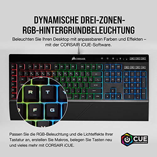 Beleuchtete Tastatur Corsair K55 Gaming Tastatur, Multi-Color