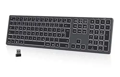 Beleuchtete Tastatur seenda Beleuchtete Funktastatur, Kabellos