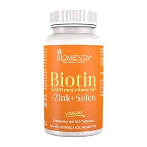 Biotin BIOMENTA hochdosiert mit 12.500 mcg, 365 Tabletten