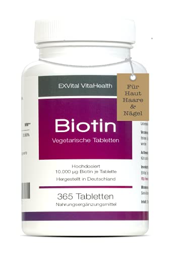 Die beste biotin exvital vitahealth exvital hochdosiert 10 000 c2b5g 365 tabl Bestsleller kaufen