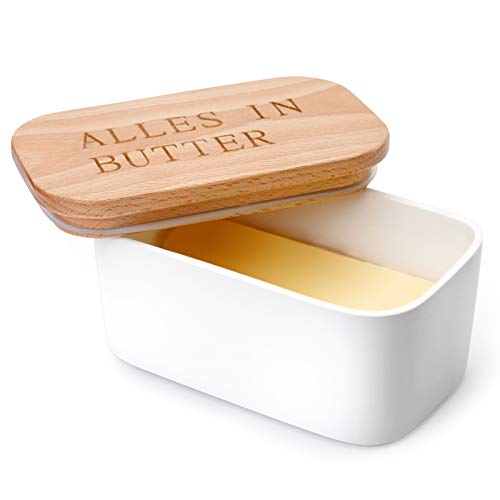 Die beste butterdose sweese 303 214 porzellan fuer 250 g butter holzdeckel Bestsleller kaufen