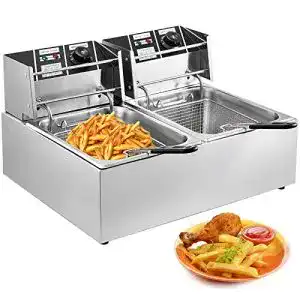 Doppelfritteuse VEVOR Fritteuse 10 L +10L Fritteuse, 5000W