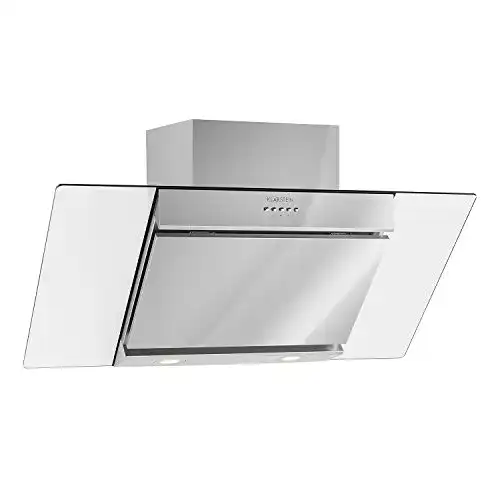 Dunstabzugshaube 90 cm Klarstein Zola, Glas, LED, Fettfilter, silber