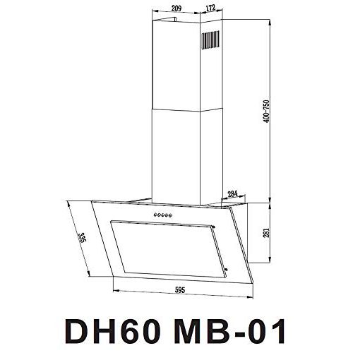 Dunstabzugshaube PRO KIRA PROKIRA® DH60 MB-01, 60 cm LED
