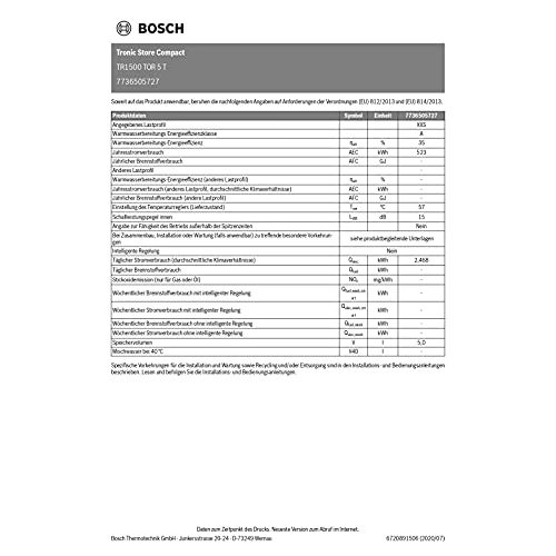Durchlauferhitzer Bosch Thermotechnik Tronic Store Compact