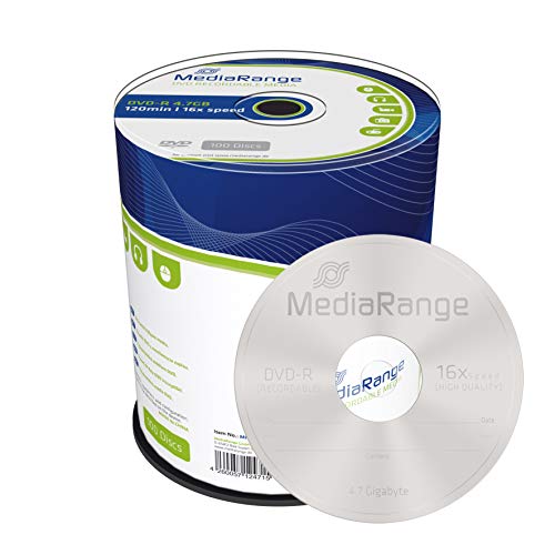 DVD-R MediaRange 4.7Gb|120Min 16x Speed, Cake 100