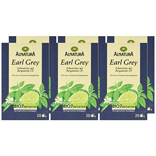 Earl-Grey-Tee Alnatura Bio Earl Grey, 20 Beutel, 6er Pack (6 x 35 g)