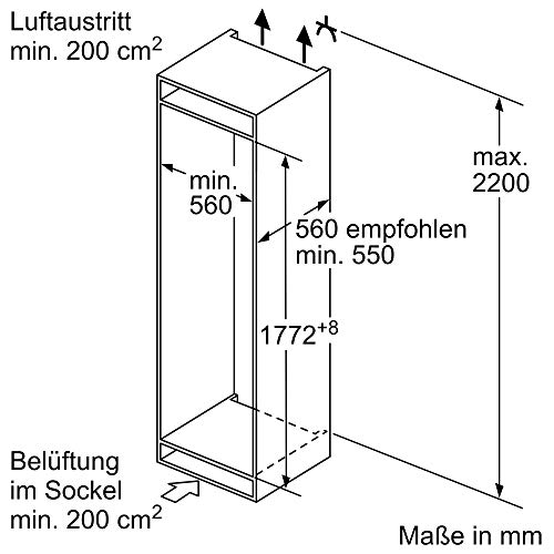 Einbaukühlschrank (140 cm) Neff KI1812FF0, 319 l, FreshSafe