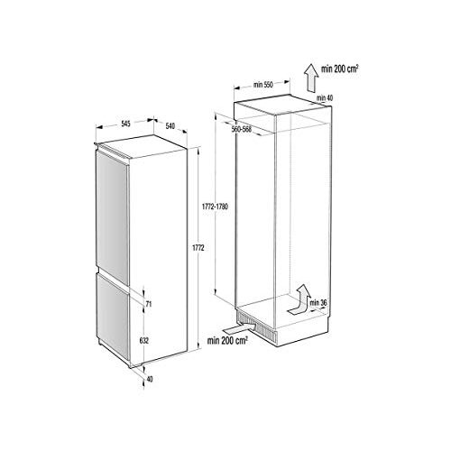 Einbaukühlschrank mit Gefrierfach Gorenje NRKI 4182 P1, 240 l