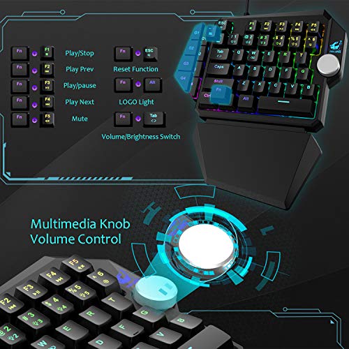 Einhand-Tastatur UrChoiceLtd Einhändige mechanisch, RGB