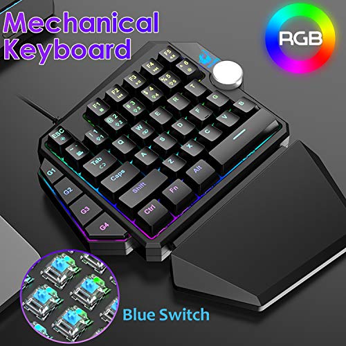 Einhand-Tastatur UrChoiceLtd Einhändige mechanisch, RGB