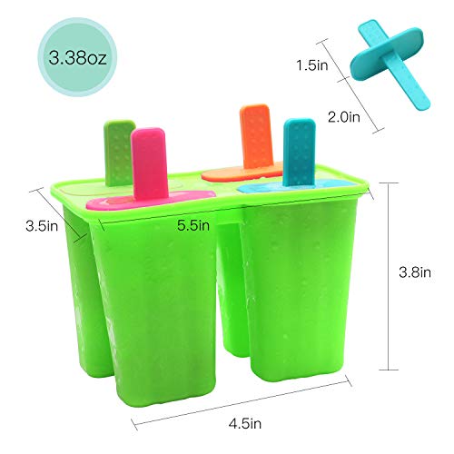 Eisform DEHUB Silikon, 4 Popsicle Formen Set, BPA Frei