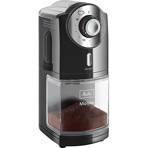 Die beste elektrische kaffeemuehle melitta 1019 02 kaffeemuehle molino elektrisch scheibenmahlwerk schwarz Bestsleller kaufen