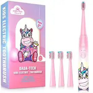 Elektrische Kinderzahnbürste DADA-TECH mit Timer, Rosa Einhorn