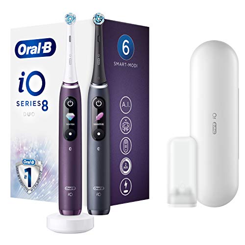 Elektrische Zahnbürste Oral-B iO 8 Doppelpack, 6 Putzprogramme