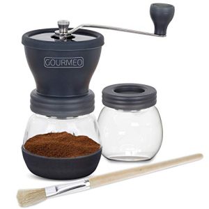 Espressomühle GOURMEO Handkaffeemühle, extra Glasbehälter