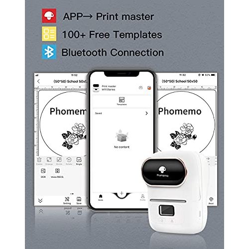 Etikettendrucker Phomemo Bluetooth -M110S tragbar, Mini