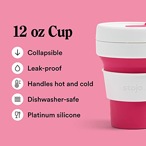 Faltbarer Kaffeebecher STOJO Collapsible Pocket Cup, Silikon, pink