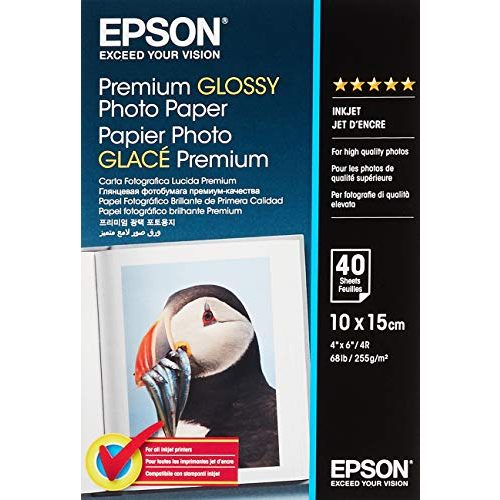 Fotopapier Epson Premium glossy, inkjet A6-Format, 2×40 Blatt
