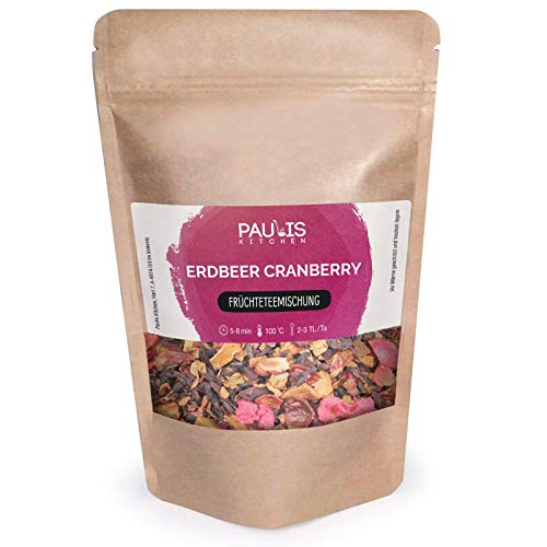 Früchtetee Paulis Kitchen Erdbeer Cranberry, Tee für Kinder (140)