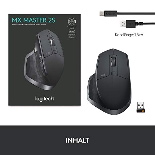 Funkmaus Logitech MX Master 2S Kabellose Maus, Bluetooth