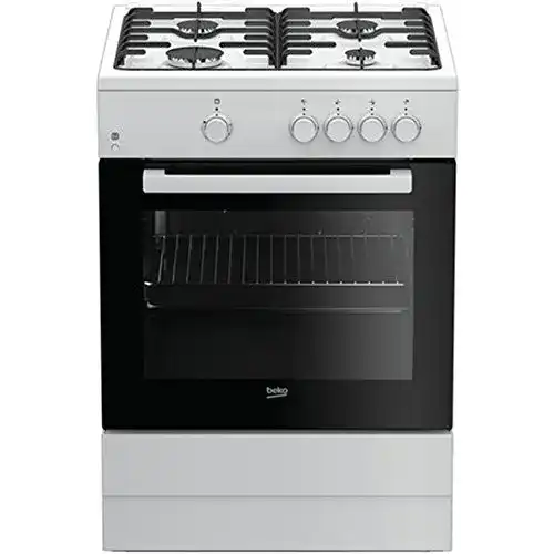 Gasherd BEKO FSG62000DWL A Schwarz, Weiß Backofen und Herd