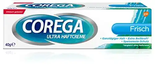 Haftcreme Corega Ultra Frisch für Zahnersatz/dritte Zähne, 2x40g
