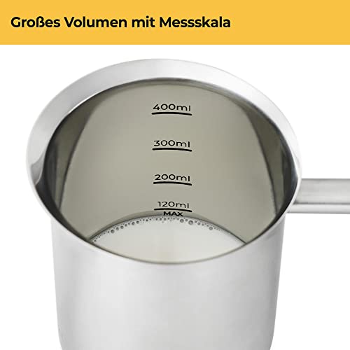 Hand-Milchaufschäumer SILBERTHAL, Edelstahl, 400ml