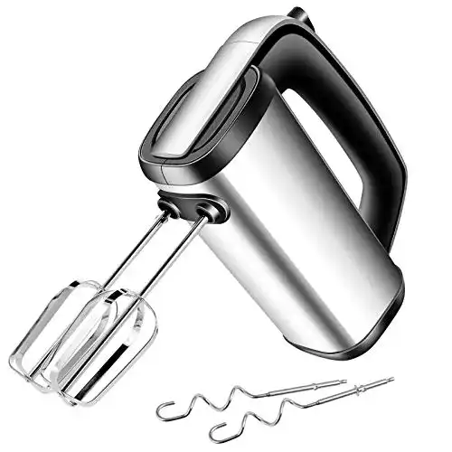 Handmixer NWOUIIAY 300W Edelstahlkneter, 2 Rührbesen