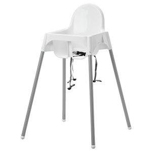 Hochstuhl Ikea ANTILOP Kinderstuhl mit Sitzgurt, in weiß