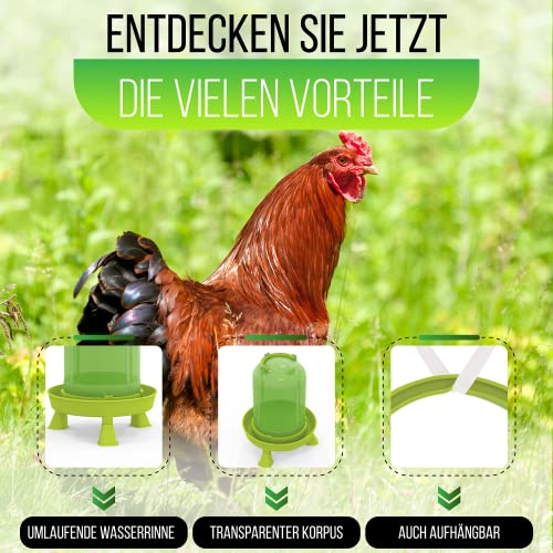 Hühnertränke satis 1,5, 3 oder 5 ltr. grün, beheizbar