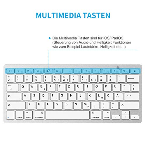 iPad-Tastatur OMOTON deutsche Bluetooth Tastatur für iPad