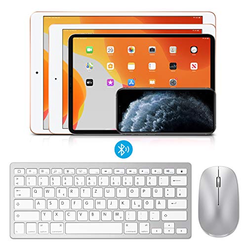 iPad-Tastatur OMOTON deutsche Bluetooth Tastatur Maus Set