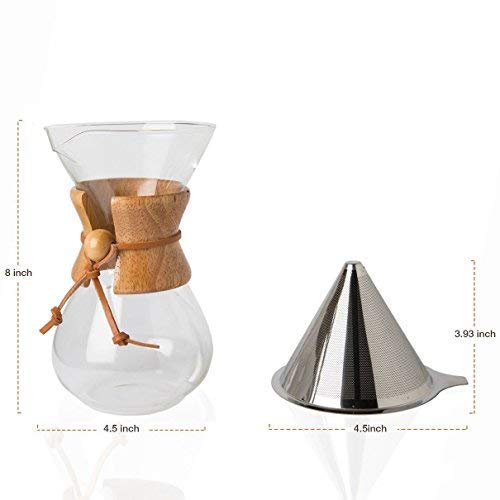 Kaffeefilter Comfify Pour Over Coffee Make, Borosilicate Glass